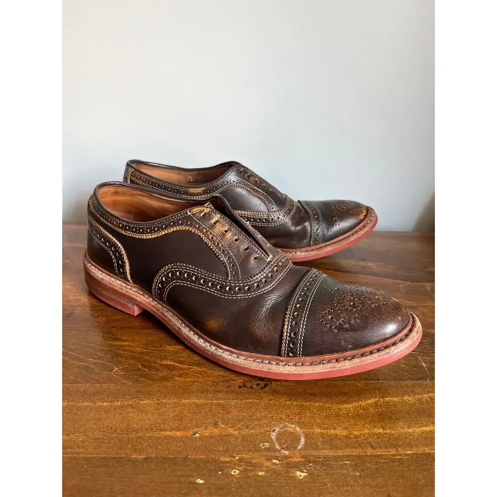 Allen Edmonds Strandmok Cap-toe Oxford with Dainite Rubber Sole Brown Men 10.5 B